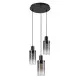 Rábalux Fumea fekete függesztett lámpa (RAB-72038) E27 3 izzós IP20