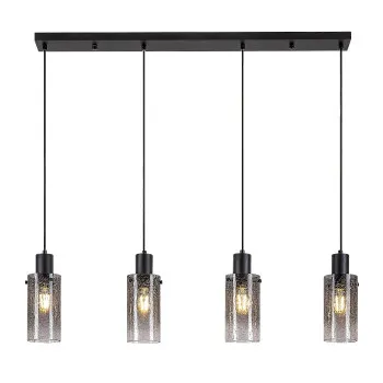 Rábalux Fumea fekete függesztett lámpa (RAB-72039) E27 4 izzós IP20