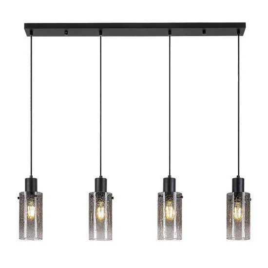 Rábalux Fumea fekete függesztett lámpa (RAB-72039) E27 4 izzós IP20