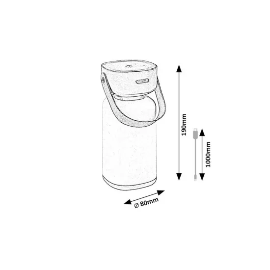 Rábalux Funes barna kültéri hordozható LED asztali lámpa (RAB-77143) LED 1 izzós IP44
