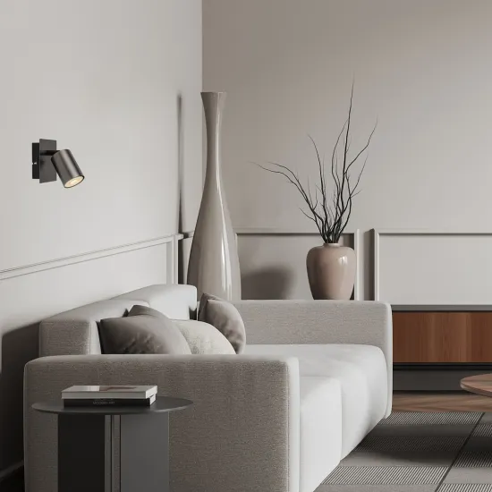 Rábalux Gerhard acélszürke fali spotlámpa (RAB-73071) GU10 1 izzós IP20