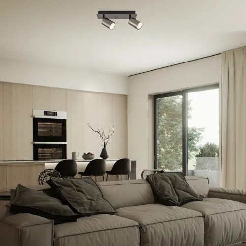 Rábalux Gerhard acélszürke mennyezeti spotlámpa (RAB-73072) GU10 2 izzós IP20