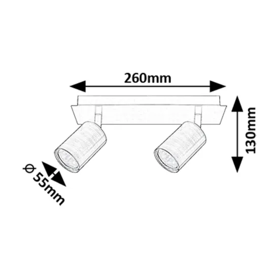 Rábalux Gerhard acélszürke mennyezeti spotlámpa (RAB-73072) GU10 2 izzós IP20