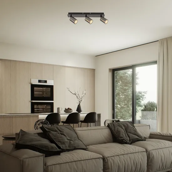 Rábalux Gerhard acélszürke mennyezeti spotlámpa (RAB-73073) GU10 3 izzós IP20