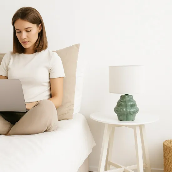 Rábalux Glimo zöld asztali lámpa (RAB-74059) E14 1 izzós IP20