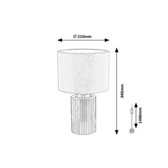 Rábalux Glovy szürke asztali lámpa (RAB-74045) E14 1 izzós IP20