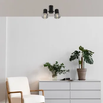 Rábalux Hatice fekete mennyezeti spotlámpa (RAB-73053) E14 2 izzós IP20