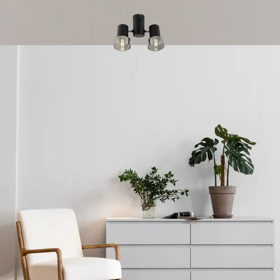 Rábalux Hatice fekete mennyezeti spotlámpa (RAB-73053) E14 2 izzós IP20