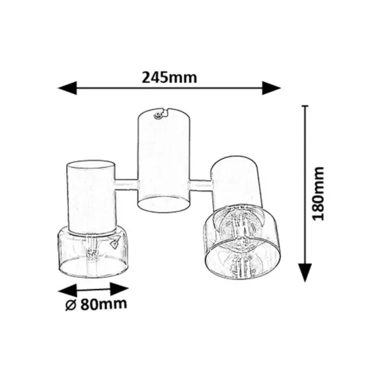 Rábalux Hatice fekete mennyezeti spotlámpa (RAB-73053) E14 2 izzós IP20