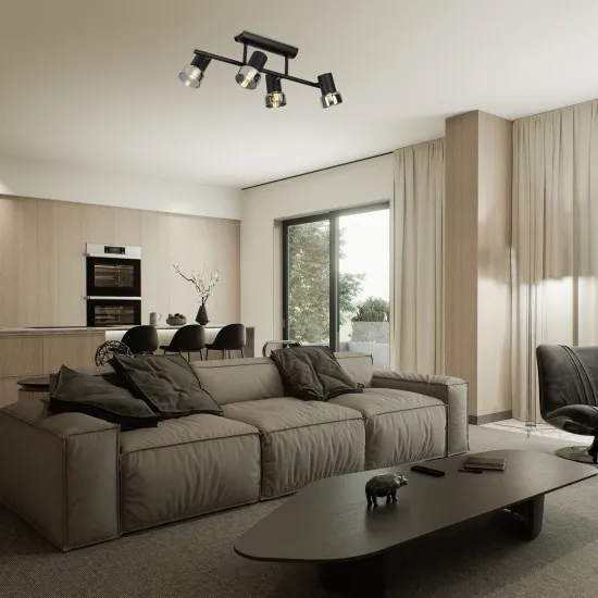 Rábalux Hatice fekete mennyezeti spotlámpa (RAB-73054) E14 4 izzós IP20