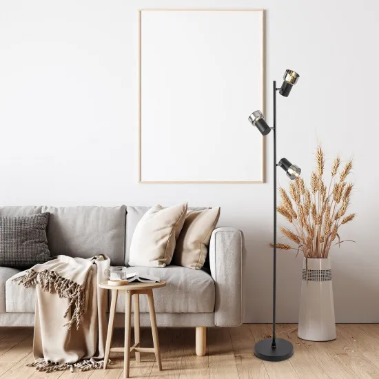 Rábalux Hatice fekete állólámpa (RAB-74279) E14 3 izzós IP20