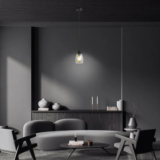 Rábalux Ilmari fekete függesztett lámpa (RAB-72181) E27 1 izzós IP20