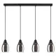 Rábalux Ilmari fekete függesztett lámpa (RAB-72184) E27 4 izzós IP20