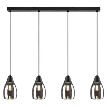 Rábalux Ilmari fekete függesztett lámpa (RAB-72184) E27 4 izzós IP20