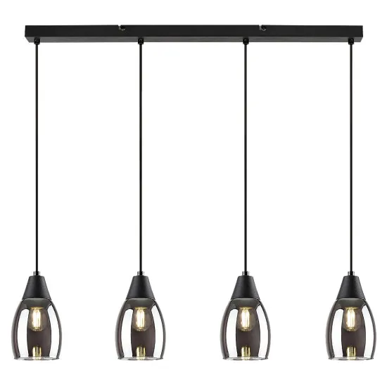 Rábalux Ilmari fekete függesztett lámpa (RAB-72184) E27 4 izzós IP20