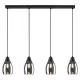 Rábalux Ilmari fekete függesztett lámpa (RAB-72184) E27 4 izzós IP20