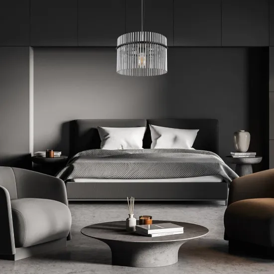 Rábalux Inesa matt fekete függesztett lámpa (RAB-72261) E27 1 izzós IP20