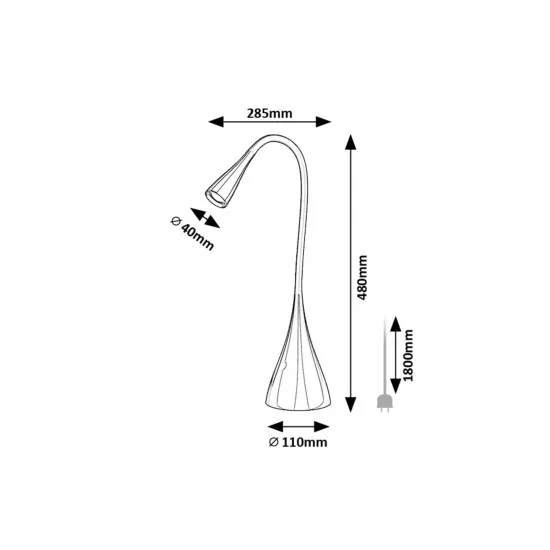 Rábalux Jeff 2 fehér LED asztali lámpa (RAB-74205) LED 1 izzós IP20