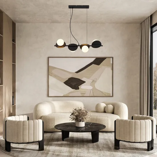 Rábalux Jules fekete függesztett lámpa (RAB-72225) G9 4 izzós IP20