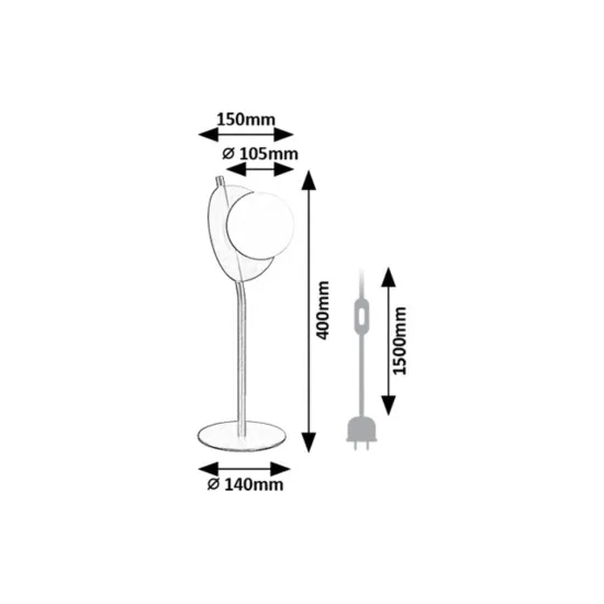 Rábalux Jules fekete asztali lámpa (RAB-74221) G9 1 izzós IP20