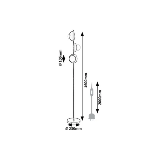 Rábalux Jules fekete állólámpa (RAB-74223) G9 3 izzós IP20
