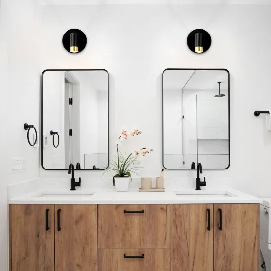 Rábalux Kadir fekete-arany fürdőszobai LED falikar (RAB-75040) LED 1 izzós IP44