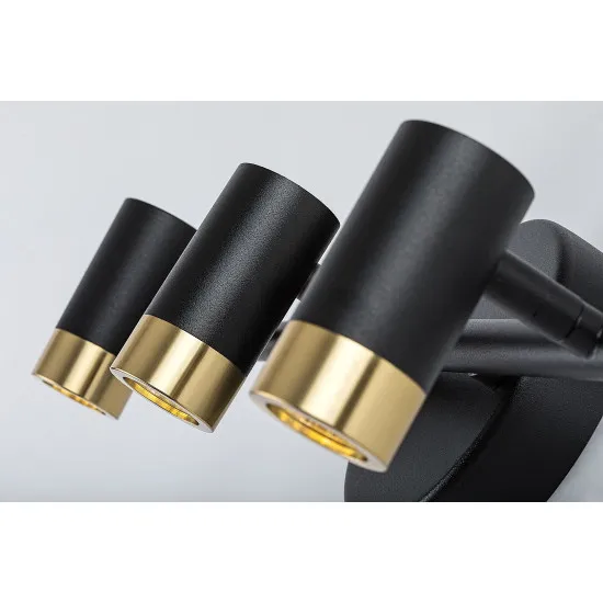 Rábalux Kadir fekete-arany fürdőszobai LED falikar (RAB-75042) LED 1 izzós IP44