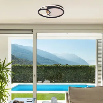 Rábalux Leola fekete LED mennyezeti lámpa (RAB-71044) LED 1 izzós IP20