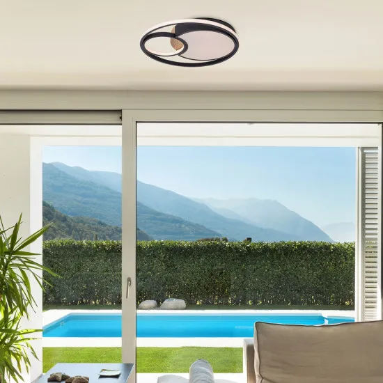 Rábalux Leola fekete LED mennyezeti lámpa (RAB-71044) LED 1 izzós IP20