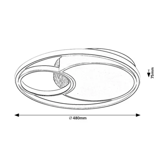 Rábalux Leola fekete LED mennyezeti lámpa (RAB-71044) LED 1 izzós IP20
