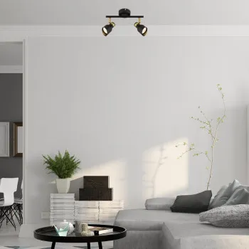 Rábalux Lilou fekete-arany mennyezeti spotlámpa (RAB-73048) GU10 2 izzós IP20