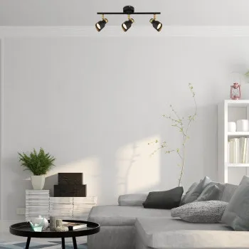 Rábalux Lilou fekete-arany mennyezeti spotlámpa (RAB-73049) GU10 3 izzós IP20