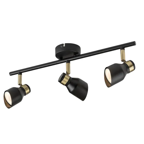 Rábalux Lilou fekete-arany mennyezeti spotlámpa (RAB-73049) GU10 3 izzós IP20