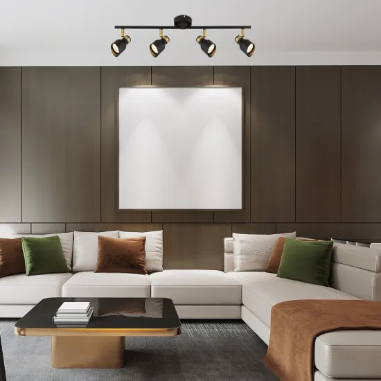 Rábalux Lilou fekete-arany mennyezeti spotlámpa (RAB-73050) GU10 4 izzós IP20