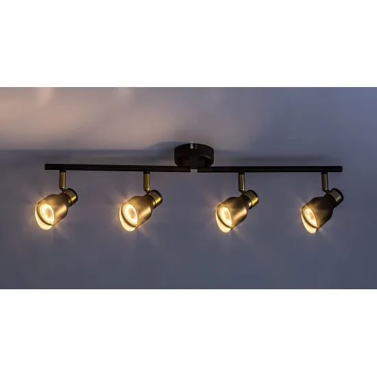 Rábalux Lilou fekete-arany mennyezeti spotlámpa (RAB-73050) GU10 4 izzós IP20