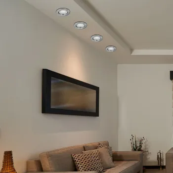 Rábalux Lite szatin króm LED beépíthető lámpa szett (RAB-1163) LED+GU10 1 izzós IP44/IP40