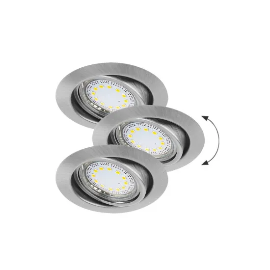 Rábalux Lite szatin króm LED beépíthető lámpa szett (RAB-1166) LED+GU10 1 izzós IP40