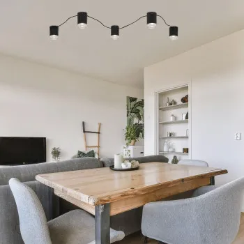 Rábalux Looplab fekete mennyezeti lámpa (RAB-71295) G9 5 izzós IP20