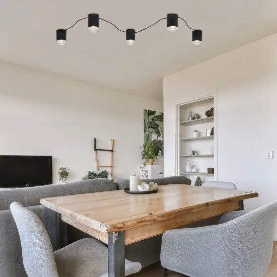 Rábalux Looplab fekete mennyezeti lámpa (RAB-71295) G9 5 izzós IP20