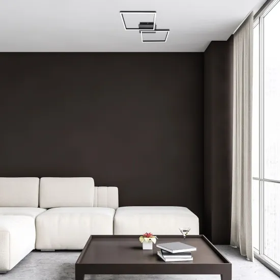 Rábalux Ludano matt fekete LED mennyezeti lámpa (RAB-71032) LED 1 izzós IP20