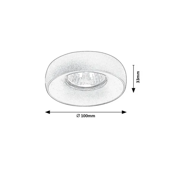Rábalux Luiza fekete beépíthető lámpa (RAB-73042) GU10 1 izzós IP20