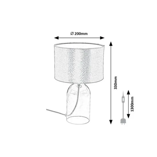 Rábalux Luxin füstszínű asztali lámpa (RAB-74047) E14 1 izzós IP20