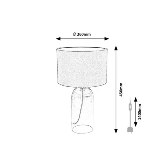Rábalux Luxin füstszínű asztali lámpa (RAB-74048) E14 1 izzós IP20