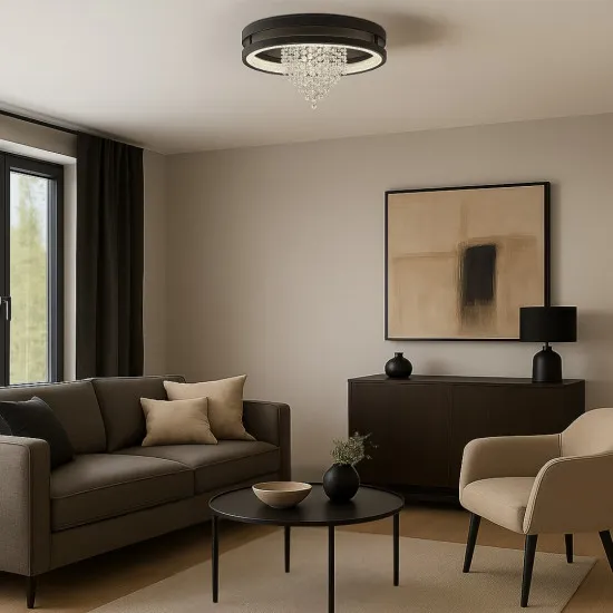 Rábalux Maribell fekete LED mennyezeti lámpa (RAB-71353) LED 1 izzós IP20