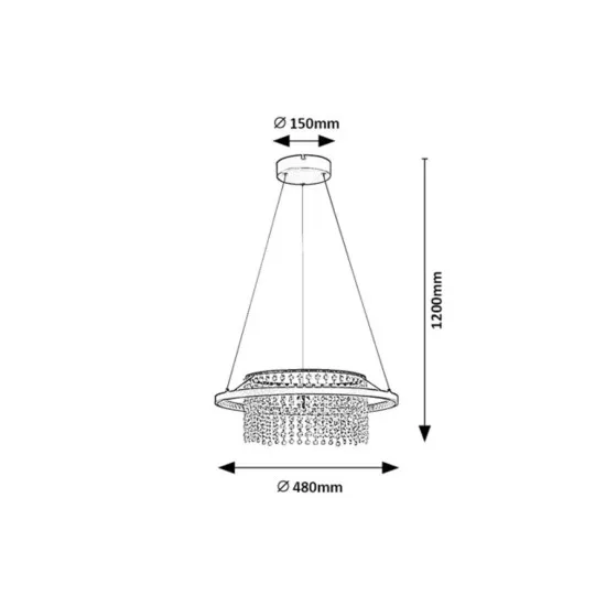 Rábalux Maribell fekete LED függesztett lámpa (RAB-72353) LED 1 izzós IP20