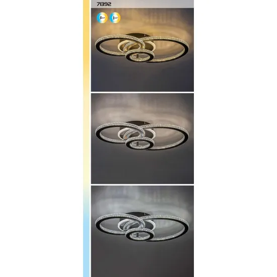 Rábalux Maziar fekete LED mennyezeti lámpa (RAB-71392) LED 1 izzós IP20