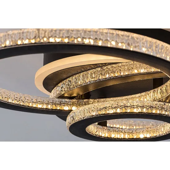 Rábalux Maziar fekete LED mennyezeti lámpa (RAB-71392) LED 1 izzós IP20