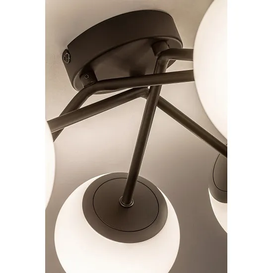 Rábalux Meduza matt fekete mennyezeti lámpa (RAB-71294) E14 6 izzós IP20