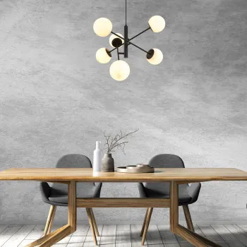 Rábalux Meduza matt fekete függesztett lámpa (RAB-72194) E14 6 izzós IP20