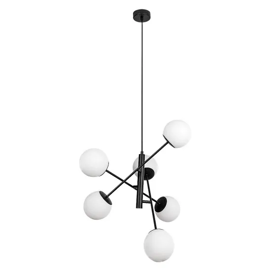 Rábalux Meduza matt fekete függesztett lámpa (RAB-72194) E14 6 izzós IP20